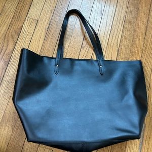 Barney’s New York black unlined leather tote